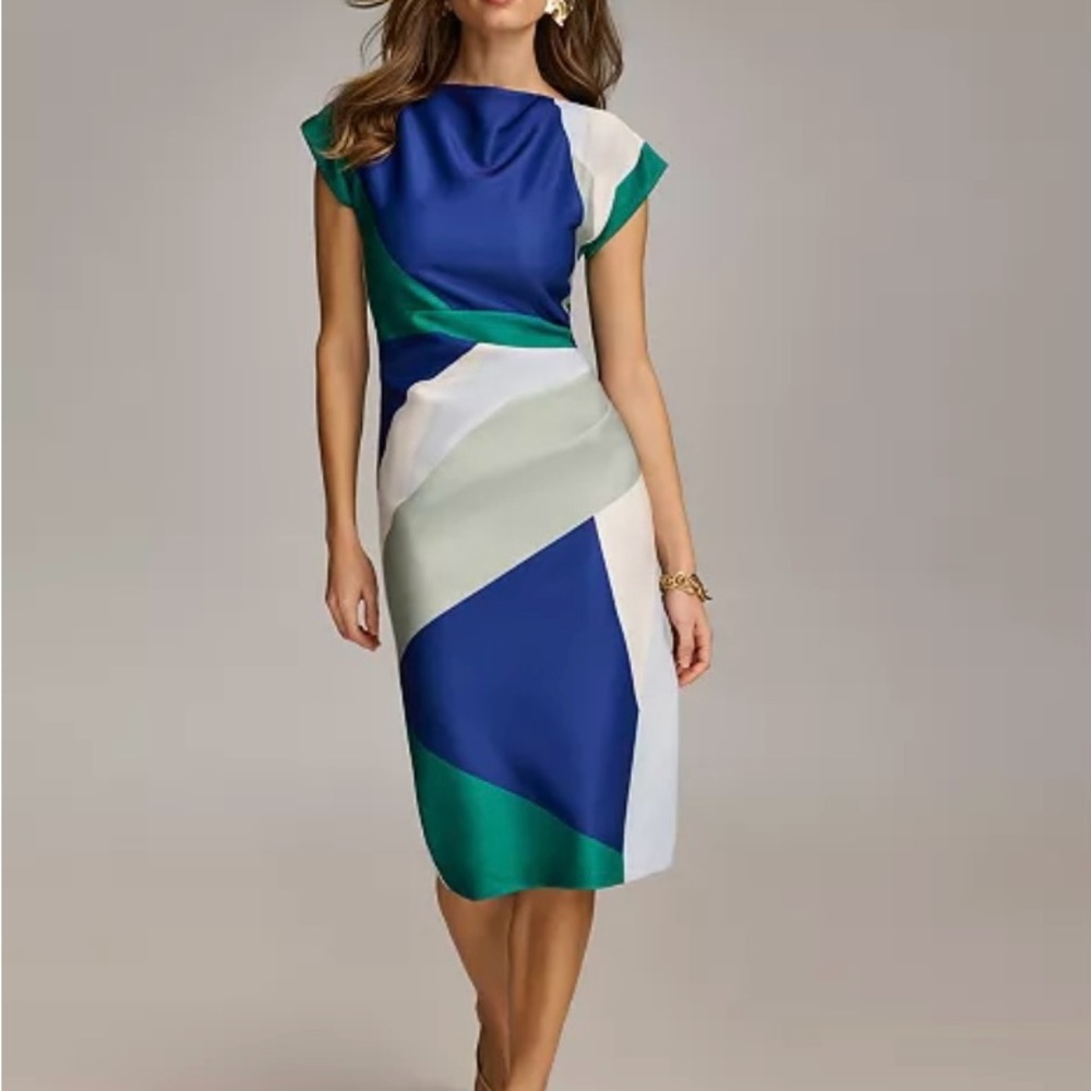NWT modern stylish Color Block Dress
